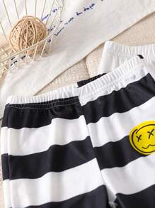 Bộ 3 quần dài lưng thun họa tiết mặt cười hoạt hình cho bé trai - Nhiều màu - Xem 4