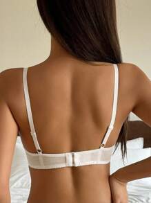 DAZY Sujetador y ropa interior sexy acolchados con encaje y rejilla de contraste