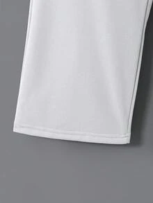 SHEIN Quần thể thao thường ngày màu trơn có dây rút cho bé trai tuổi teen - trắng - Xem 4