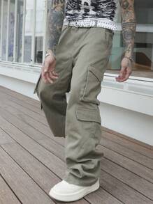 Manfinity Hypemode Jeans casuales holgados de unicolor con bolsillos para hombre