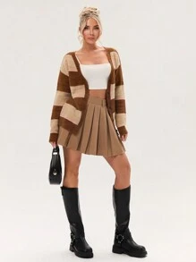 Glamine 女士拼色长袖休闲针织开衫