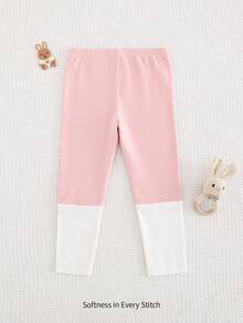 Cozy Pixies Quần legging họa tiết thỏ hoạt hình dễ thương cho bé gái cạp chun nhiều màu - Hồng - Xem 2