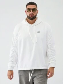 Manfinity VCAY Męski, swobodny, wiatroszczelny, dzianinowy sweter z kapturem w dużym rozmiarze, idealny na jesień i zimę - Biały - Zobacz 3