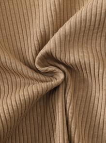 SHEIN 4pcs Young Girl Mesh Contrast Cap Sleeve Crew Neck Long Sleeve Basic Top, Winter - Khaki - View 6