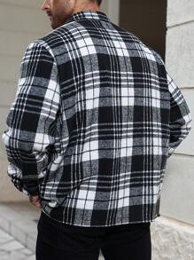 Manfinity Homme Plus Size Men's Casual Plaid Print Shacket For Autumn - Multicolor - View 2