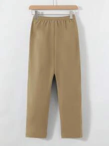 青少年男孩休闲直筒裤，带口袋，适合通勤和日常穿着