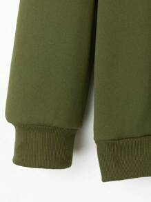 SHEIN LUNE Mama Saurus Mother's Day Sweatshirt, Funny Mother's Day Gift,Mother Birthday Gift,Gift For Mom,Long Sleeve Tops Pullover Fall - Army Green - View 5