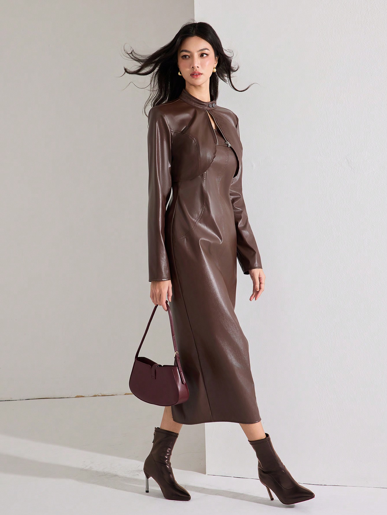 Heiryn طقم للنساء مكون من 2 قطعة: فستان أزرار وسحا...