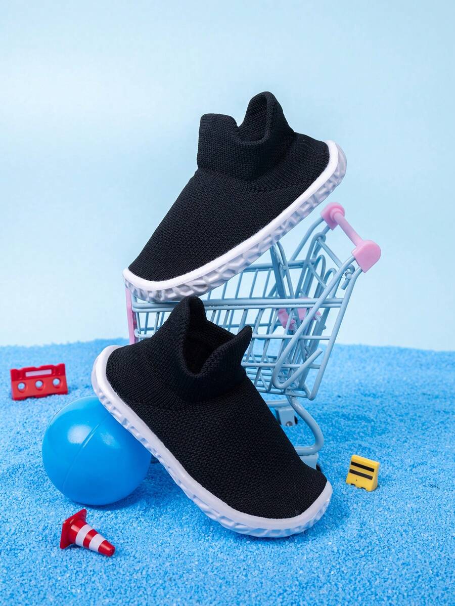 Baby Girls' Low-Top Sports Shoes, Lightweight Breathable Elastic Upper, Easy To Put On & Take Off, Non-Slip Sole, Suitable For Daily Wear, Fabric Upper For Better Breathability, Spring/Summer