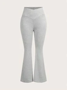 SHEIN EZwear 3件套女式V腰喇叭裤 - 彩色 - 查看 8