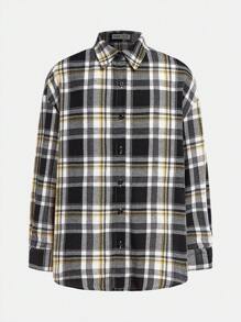 Bộ 3 áo sơ mi kẻ caro đen trắng cỡ lớn cho bé gái tuổi mới lớn, áo ba lỗ lửng và quần ống loe, trang phục thường ngày theo phong cách trường học cho mùa thu, trở lại trường - màu đen - Xem 4