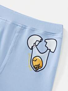 Gudetama X SHEIN Young Boy Cartoon & Japanese Print Comfortable Boxer Briefs - Blue - View 4