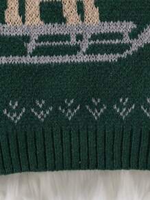 SHEIN Vintaside Kids Baby Boys' Christmas Deer Pattern Pullover Sweater, Fall/Winter