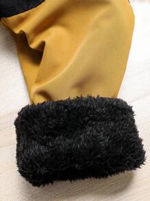 SHEIN Bộ quần dài có mũ trùm đầu và túi phối màu tương phản dành cho bé trai tuổi teen, thích hợp mặc ngoài trời, mùa thu/đông. - Nhiều màu - Xem 5