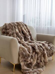 1 件棕色舒适兔毛毛绒毯子大号单人床特大号豪华蓬松长毛绒毯床上用品盖毯柔软舒适沙发毯适用于家庭、沙发、客厅大号单人床特大号宿舍床上用品返校床上用品 - 咖啡棕 - 查看 8