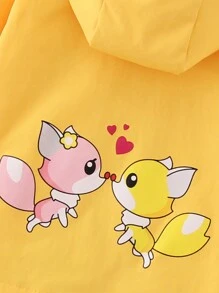 Chaqueta informal tipo rompevientos con capucha de unicornio para niñas, con estilo y de para otoño