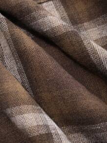 DAZY Bata de casa casual a cuadros, para otoño/invierno, para pijama de otoño, atuendo acogedor - Café integral - Ver 7