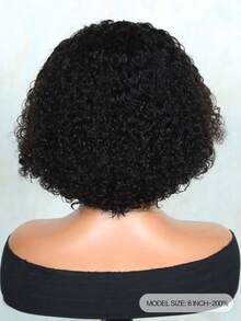 Kinky Curly Headband Wig Short Human Hair Wig With Head Band Affordable Hair Replacement Headband Wig Ready Wear To Go Daily Use Natural Black Color