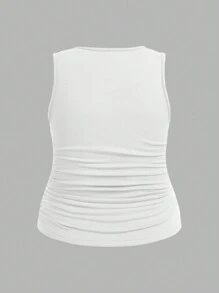 EMERY ROSE 3 件套纯色休闲简约方领加垫背心，适合大码女士，秋冬季 - 彩色 - 查看 10