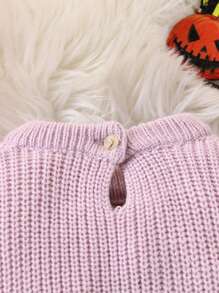 فتاة صغيرة سترة بأكمام طويلة وياقة طاقم، برتقالي هالوين، بيج، أبيض، برتقالي، بني. دافئة ومريحة للخريف والشتاء. تحتوي على تصميم خط فني ، تطريز كرتوني لرسومات اليقطين، مناسبة لمناسبات هالوين، عيد الميلاد، الملابس اليومية، العفوية، الموضة، لارتداء في الداخل والخارج والسفر - الأرجواني - مشاهدة 5