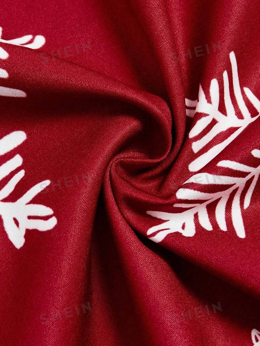 SHEIN Privé Plus Size Women Christmas Colorblock Snowflake Print Mesh