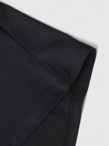 ROMWE MEN Street Life 男士字母与图案印花圆领短袖宽松休闲 T 恤 - 黑色 - 查看 7