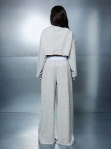 SUMWON WOMEN Quần Jogger Ống Rộng Có Dây Rút - Xám - Xem 2