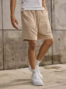 Forever 21 Quần short Bermuda dáng rộng thiết kế đơn giản dành cho nam, phù hợp cho mùa hè. - Màu be - Xem 1