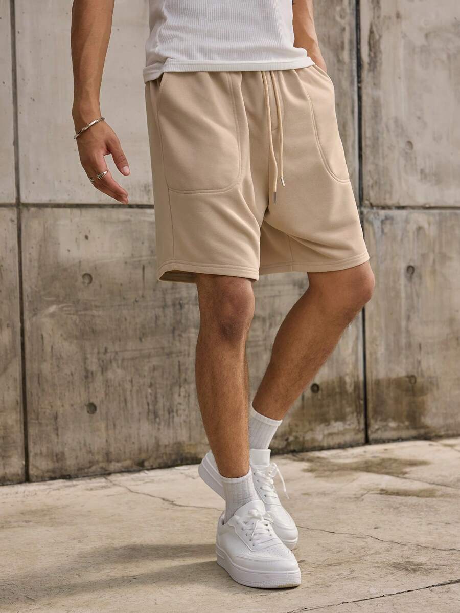 Forever 21 Quần short Bermuda dáng rộng thiết kế đơn giản dành cho nam, phù hợp cho mùa hè. - Màu be - Xem 1