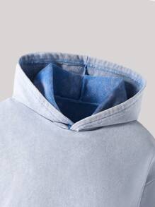 Set de 2 piezas: sudadera con capucha y pantalón de chándal lavado a la piedra, estilo urbano para adolescentes, de punto, para otoño/invierno