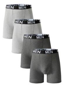 4pcs/Set Men's Letter Print Casual Boxer Briefs - Multicolor - View 1