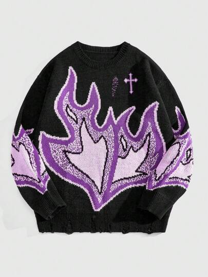 purple flame sweater