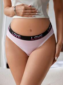 3pcs/Set Maternity Underwear, Casual Minimalist, Economical, Letter Woven Band, Suitable For Pregnancy