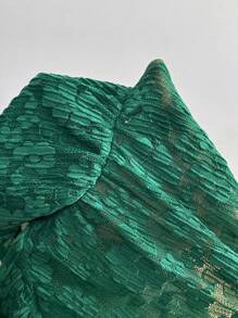 SHEIN Unity 女士不对称下摆白色蕾丝吊带背心，夏季 - 綠色 - 查看 7