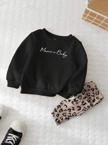 Cozy Pixies 2 件装女婴字母印花圆领套头衫和长裤套装 - 彩色 - 查看 7