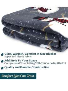 1 件法兰绒毯子、床上用品、圣诞元素图案毯子、厚实柔软的亲肤材料沙发毯、办公室午睡毯、房间装饰沙发毯、旅行露营多用途毯子、适用于客厅、卧室、返校季、节日礼物