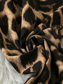 EMERY ROSE Women's Leopard Print Strapless One-Piece Jumpsuit, Casual Daily Wear - Multicolor - View 3