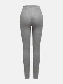 2pcs/Set Girls Embroidered Heart Basic Leggings, Casual Comfortable Fit Versatile Wear, Suitable For Spring/Summer/Autumn/Winter - Multicolor - View 6