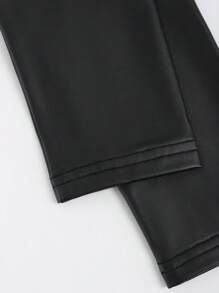 Sweetra Camiseta de manga larga con hombros descubiertos y ajuste ceñido para mujer, otoño - Negro - Ver 3