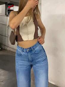Quần Jeans Ống Thẳng Ôm Vừa - Rửa tối - Xem 3