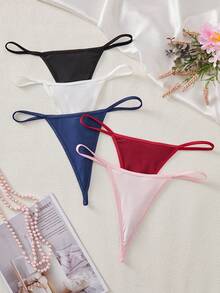 5pcs/Set Elegant Fantasy Series Women Thong Panty With Heart Shaped Decorations - Multicolor - View 2