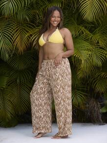 Aralina Curve Textured Satin Pull On With Tie Waist Wide Leg Pants - Multicolor - View 7