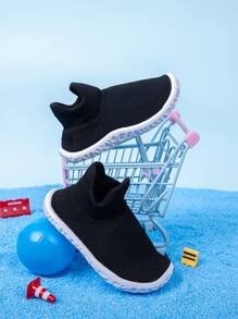 Baby Girls' Low-Top Sports Shoes, Lightweight Breathable Elastic Upper, Easy To Put On & Take Off, Non-Slip Sole, Suitable For Daily Wear, Fabric Upper For Better Breathability, Spring/Summer