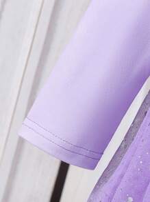 SHEIN Vestido bonito y encantador de princesa Frozen para niñas pequeñas - Morado - Ver 6