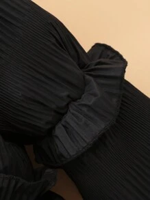 Tween Girl Ruffle Collar High-End Elegant Sweet Elegant Cute Princess Warm Bread Padded Coat, Versatile - Black - View 5