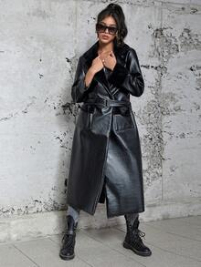 Eilly Bazar Damen Lange Mantel Jacke