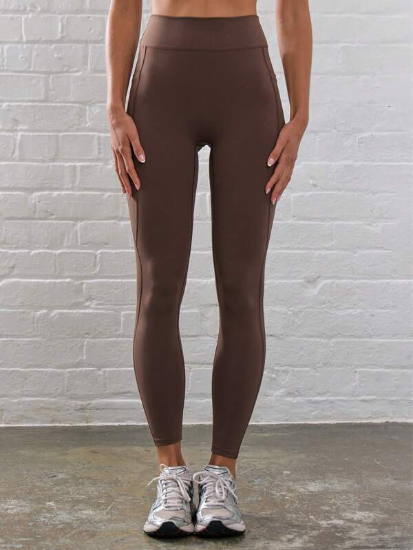 Musera Sport Waist Seam Detail Contour Activewear Leggings Workout Clothes Running Gym Daily