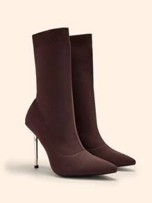 CUCCOO BASICS Fashionable High Heel Knee-High Boots For And Spring Shoes Spring Break Easter - Coffee Brown - View 10