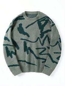 Pull tricoté col rond décontracté pour adolescent, convient pour le printemps, l'été, l'automne, la rentrée scolaire, style streetwear ample, pour la maison, les sorties, les fêtes, l'école