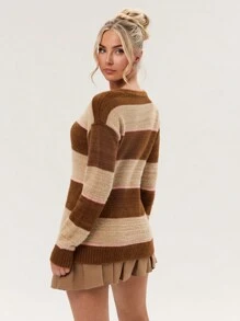 Glamine 女士拼色长袖休闲针织开衫